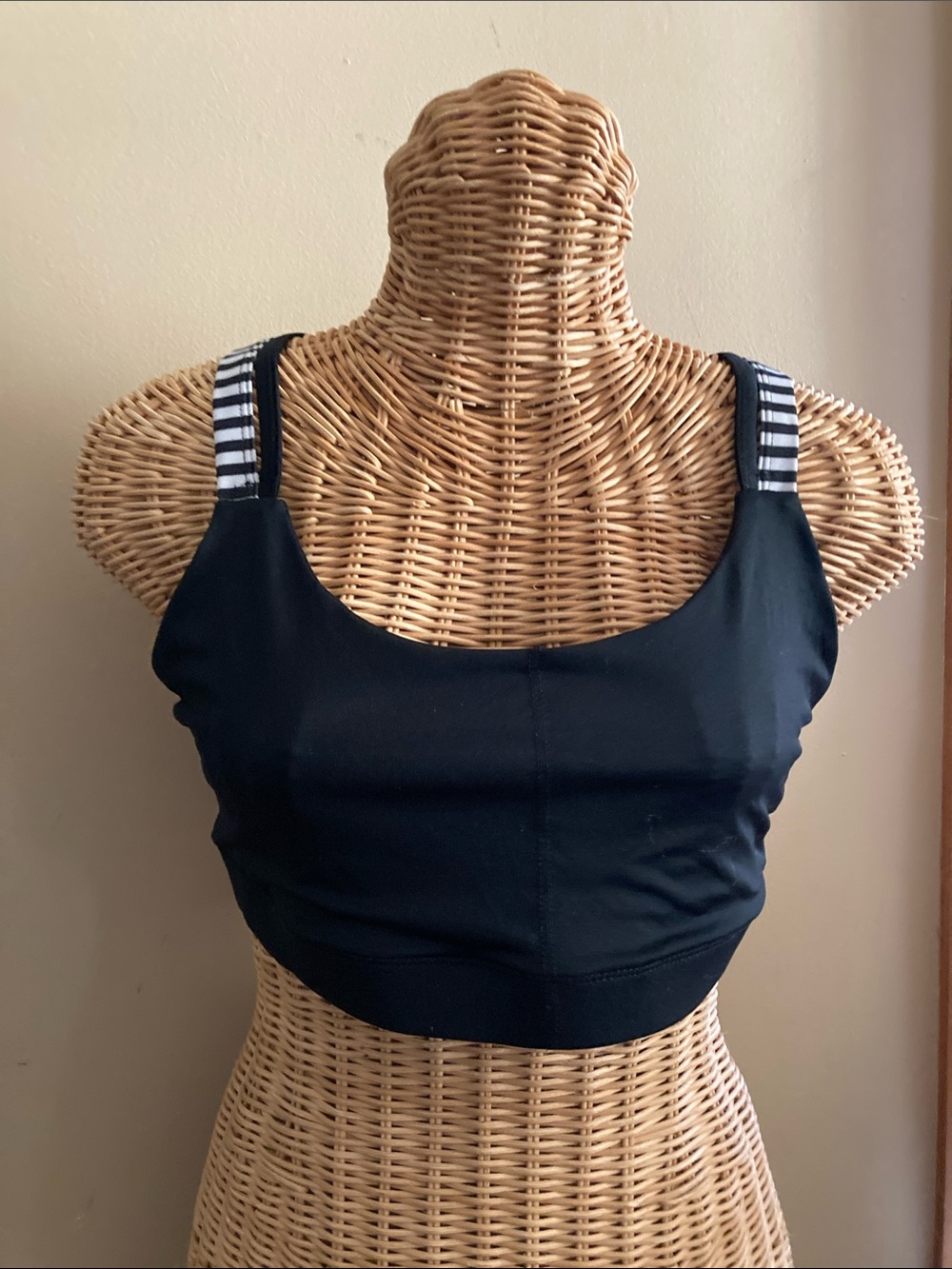 Black Striped-Trim Sports Bra - Comfortable Women’s Intimate XL